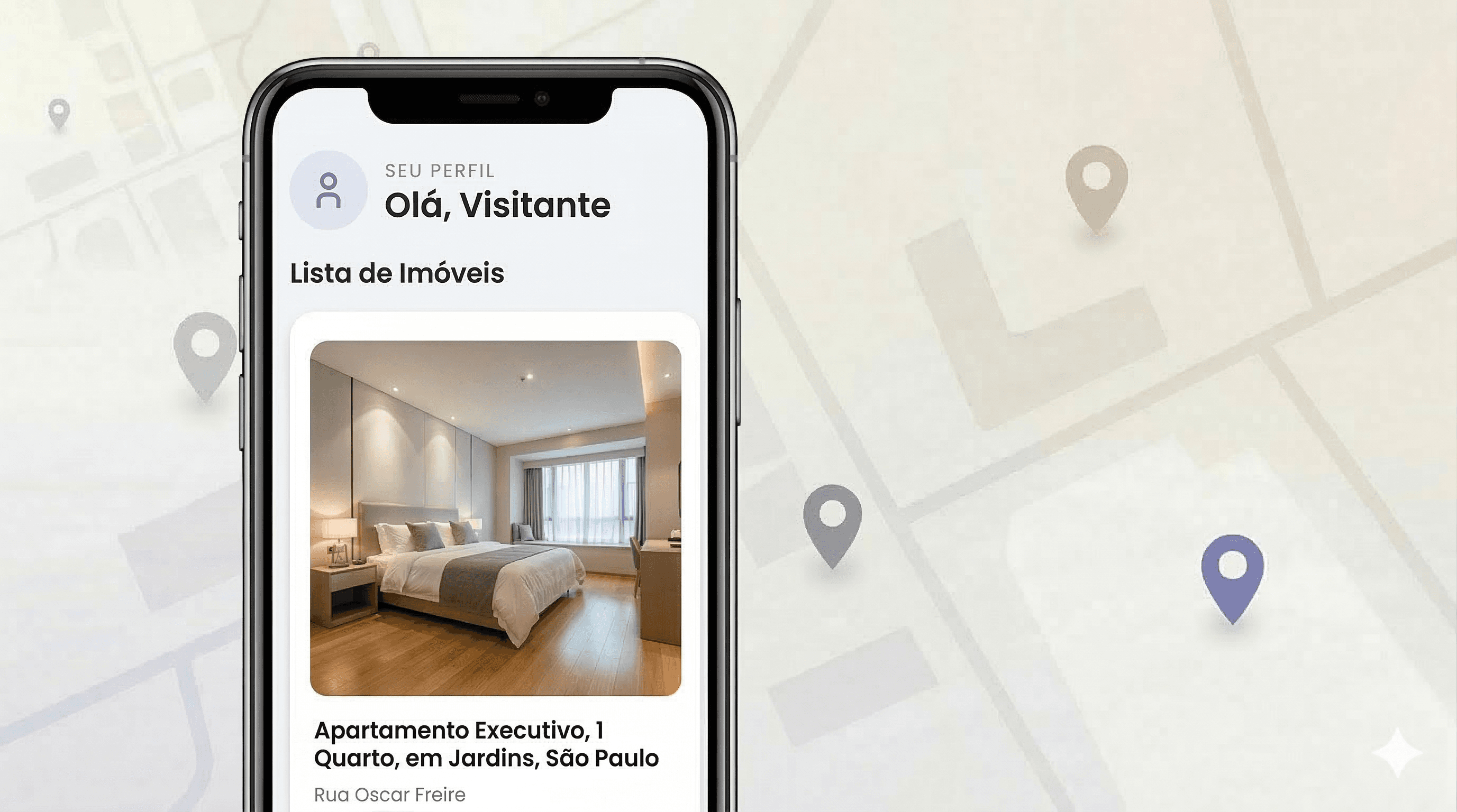 Lista de imóveis organizados por grupo