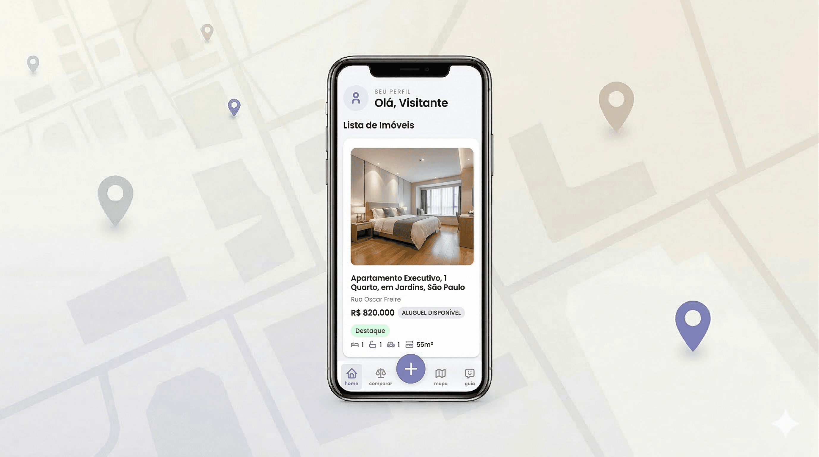 Lista de imóveis organizados por grupo